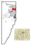 Jefferson County Colorado Incorporated and Unincorporated areas Wheat Ridge Highlighted